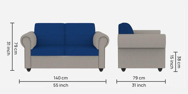 Fabric 2 Seater Sofa in Blue And grey Colour - Ouch Cart 