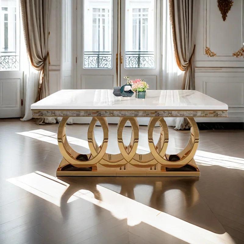 Marble Top Pedestal Dining Set - Ouch Cart 