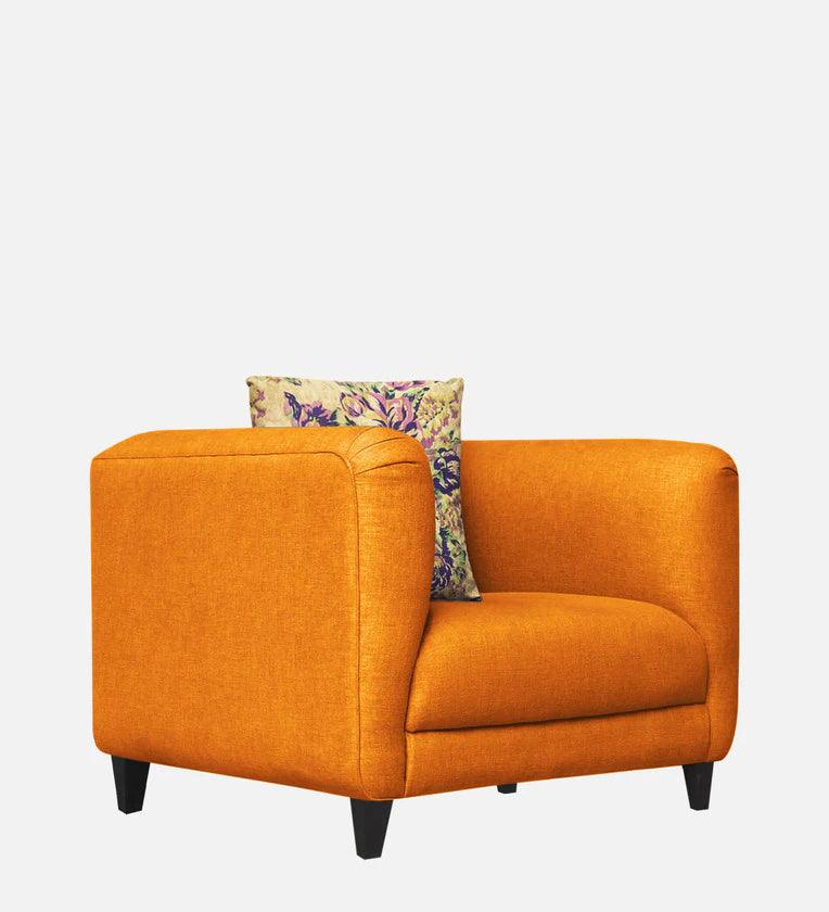 Fabric 1 Seater Sofa in Vivid Orange Colour - Ouch Cart 