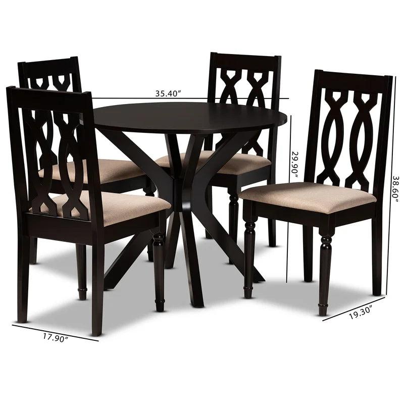 Solid Wood Top Pedestal Dining Set - Ouch Cart 