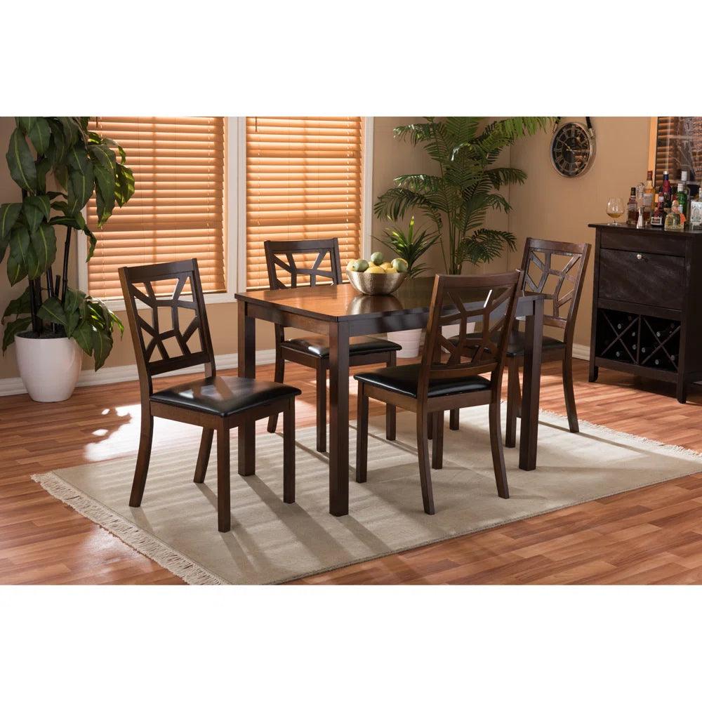 5 - Piece Solid Wood Top Dining Set - Ouch Cart 