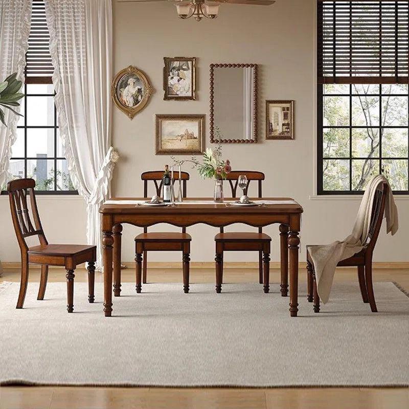 Rectangular Dining Table Set Solid Wood Dining Set - Ouch Cart 