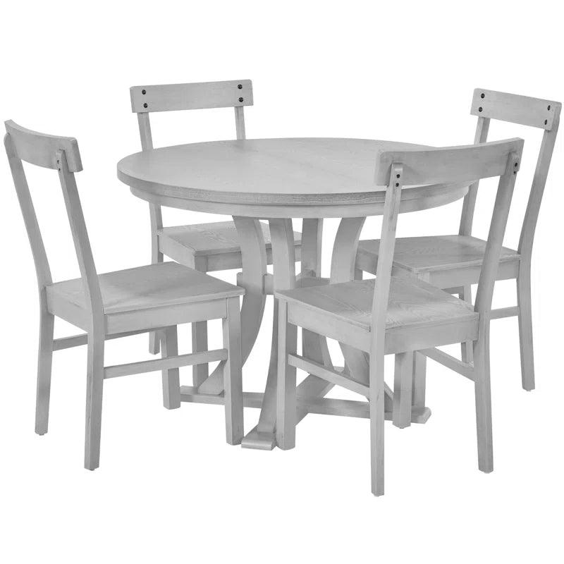 Dining Table Set, Kitchen Table Set with 15.7" Removable Leaf - Ouch Cart 