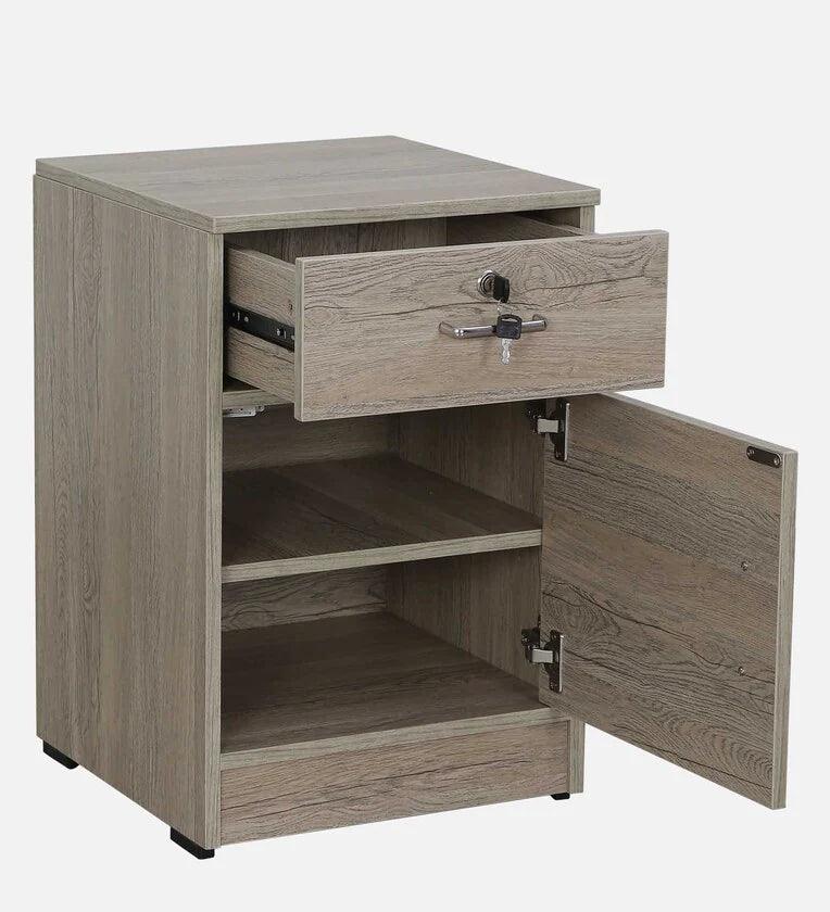 Bedside Table in Natural Finish with Drawer - Ouch Cart 