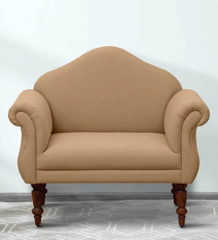 Sheesham Wood 1 Seater Sofa In Honey Oak Finish - Ouch Cart 