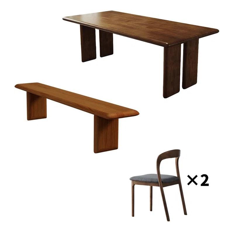 4 - Piece Solid Wood Dining Set - Ouch Cart 