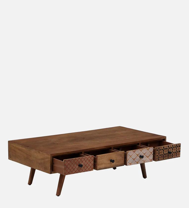 Solid Wood Coffee table Natural Finish - Ouch Cart 