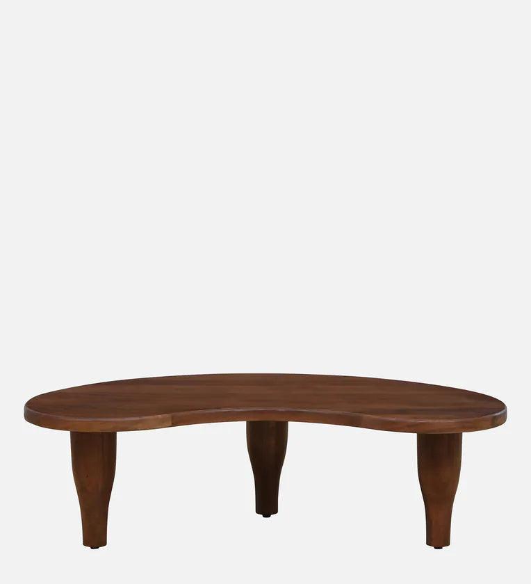 Solid Wood Coffee Table In Teak Finish - Ouch Cart 