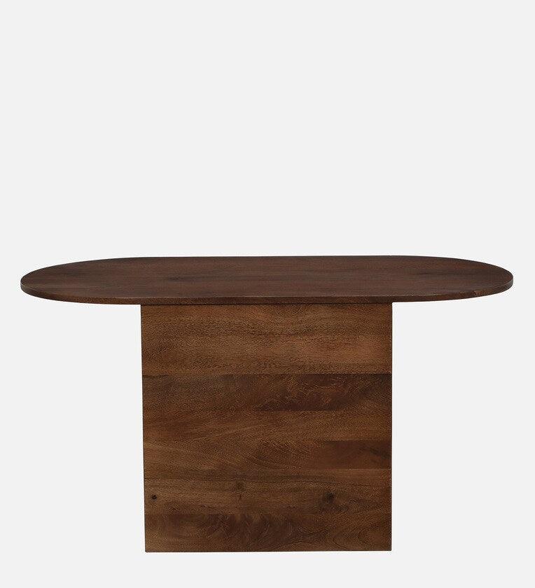 Solid Wood Coffee Table In Walnut Finish With Stool - Ouch Cart 