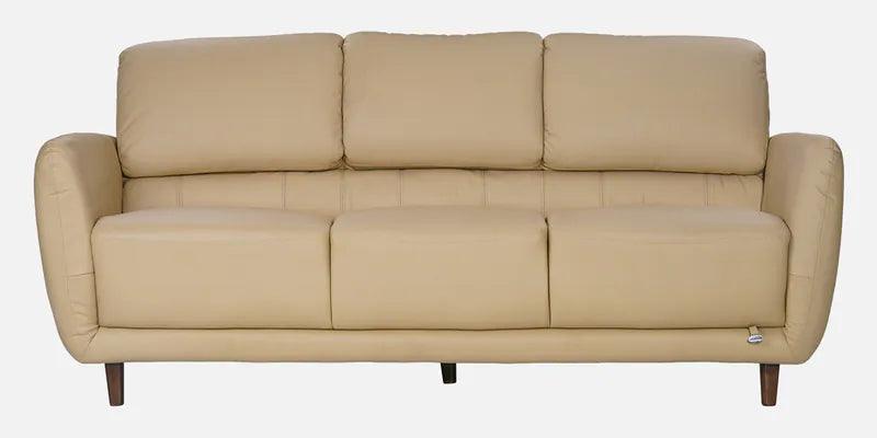 Leather 3 Seater Sofa in Milky White Colour - Ouch Cart 