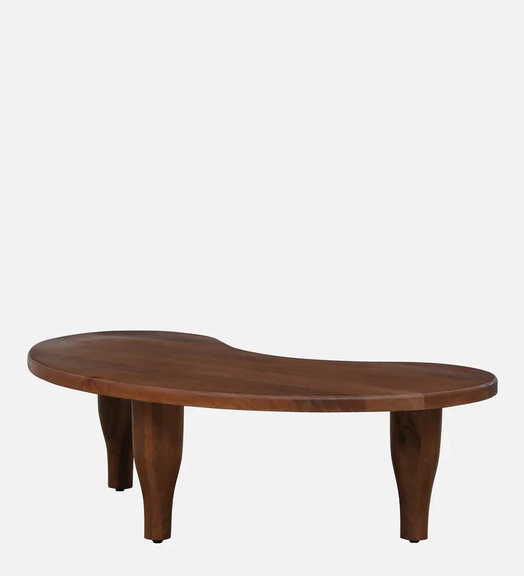 Solid Wood Coffee Table In Teak Finish - Ouch Cart 