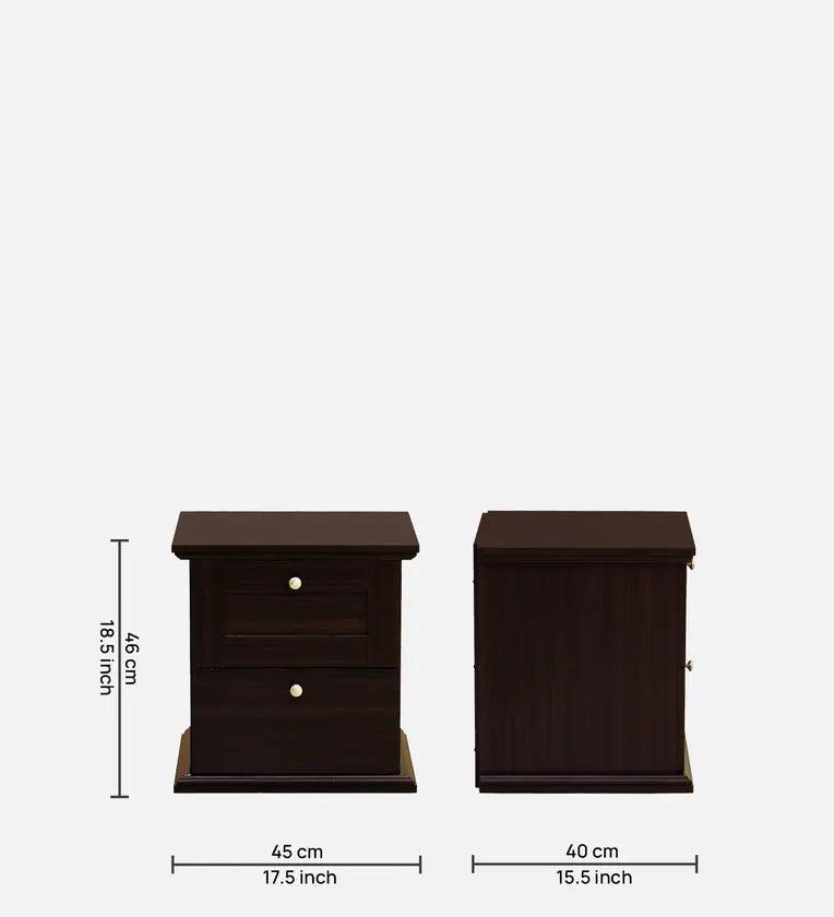 Bedside Table in Walnut Finish with Drawer - Ouch Cart 