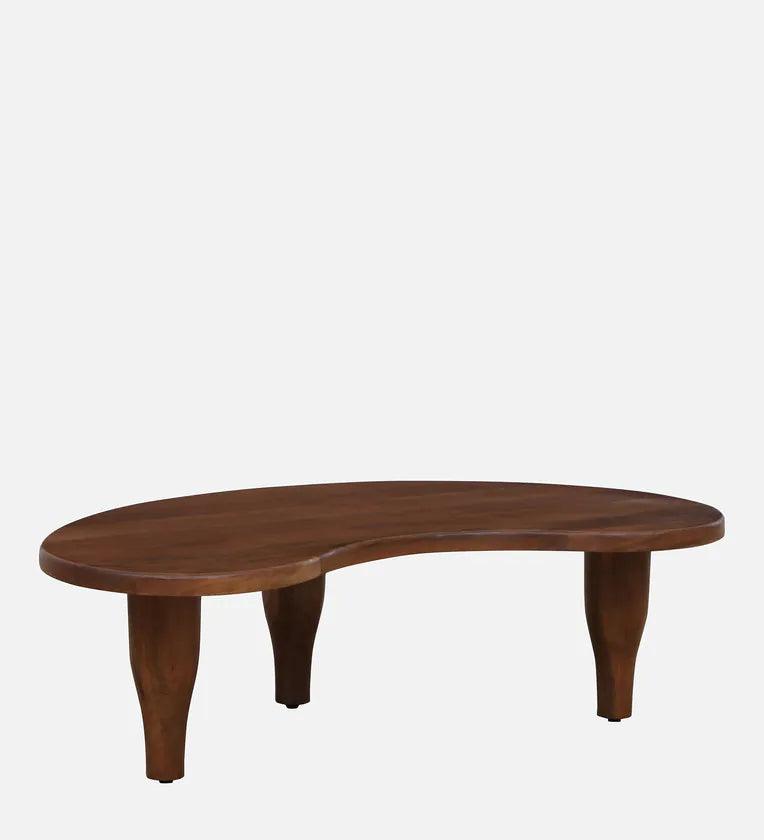 Solid Wood Coffee Table In Teak Finish - Ouch Cart 