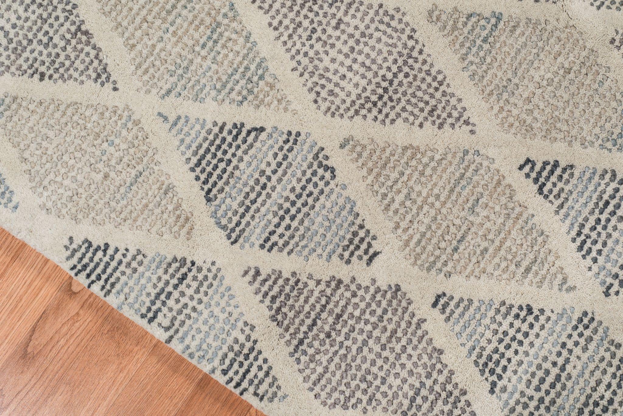 Gray Wool Vector 5x8 Feet Hand-Tufted Carpet - Rug - Ouch Cart 