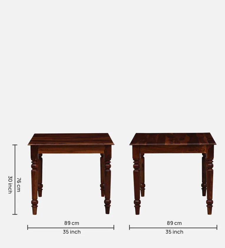 Sheesham Wood 4 Seater Dining Set in Scratch Resistant Honey Oak Finish - Ouch Cart 
