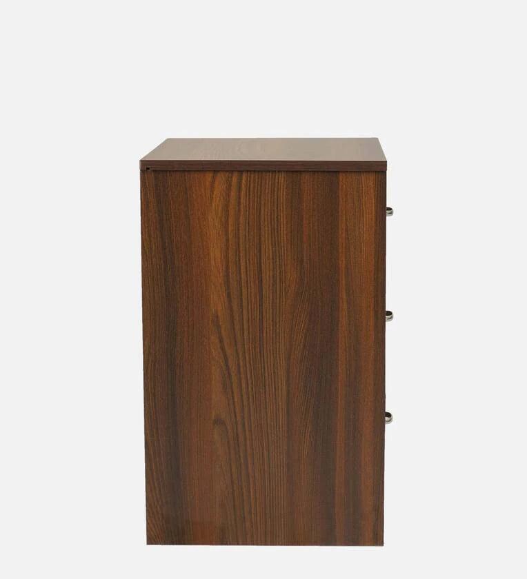 Bedside Table in Classic Walnut Finish with Drawers - Ouch Cart 