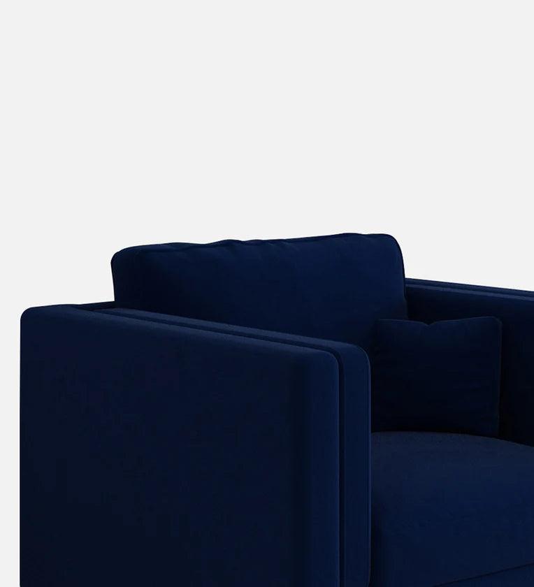 Velvet 1 Seater Sofa in Midnight Blue Colour - Ouch Cart 