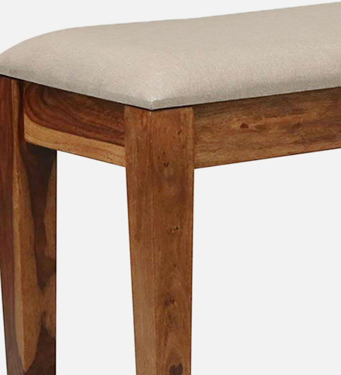 Kentan Sheesham Wood 6 Seater Dining Set In Rustic Teak With Bench, - Ouch Cart 