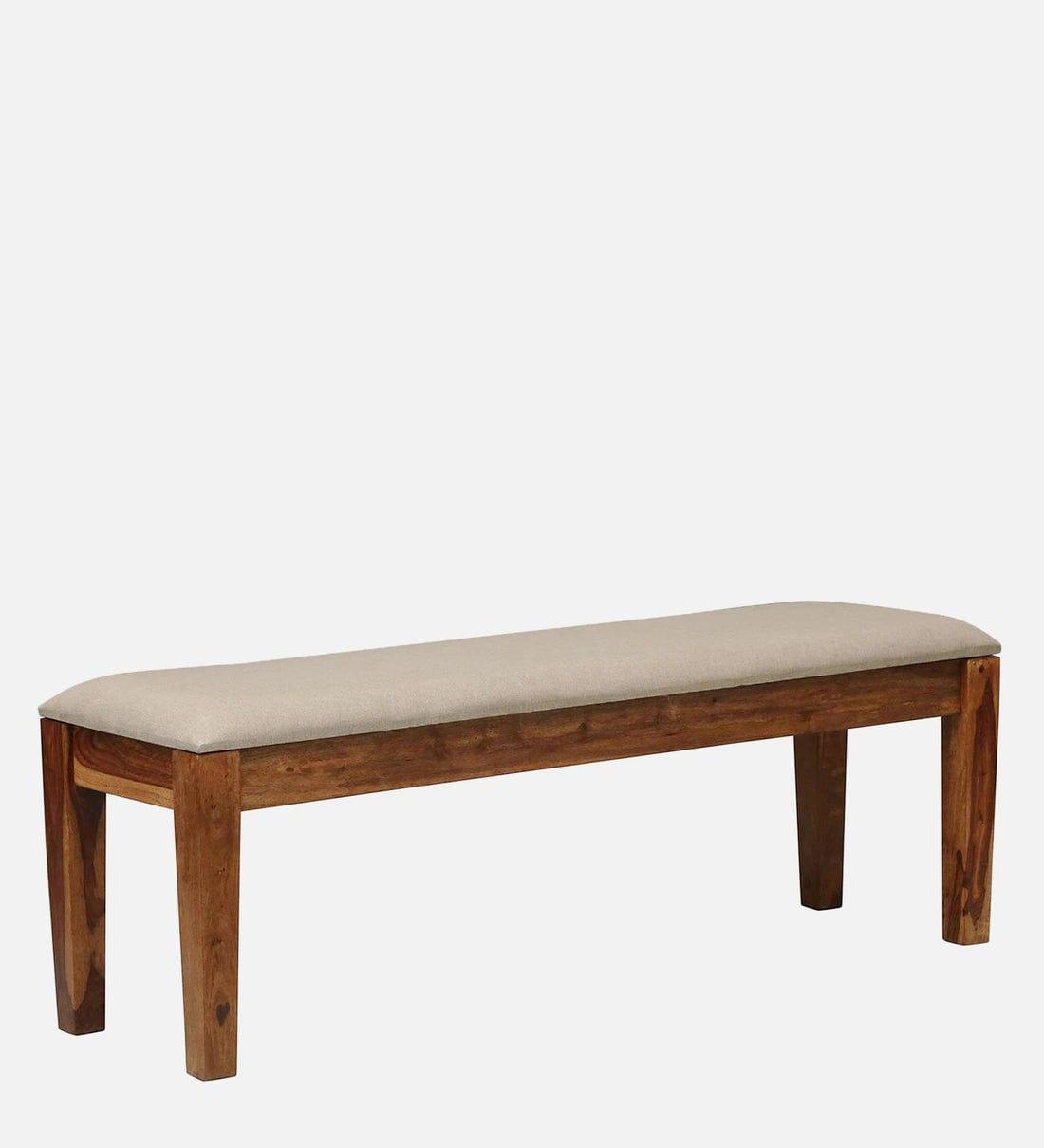 Kentan Sheesham Wood 6 Seater Dining Set In Rustic Teak With Bench, - Ouch Cart 