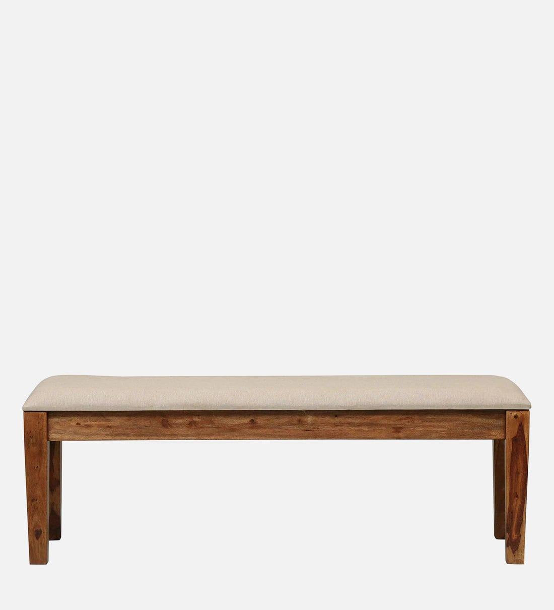 Kentan Sheesham Wood 6 Seater Dining Set In Rustic Teak With Bench, - Ouch Cart 