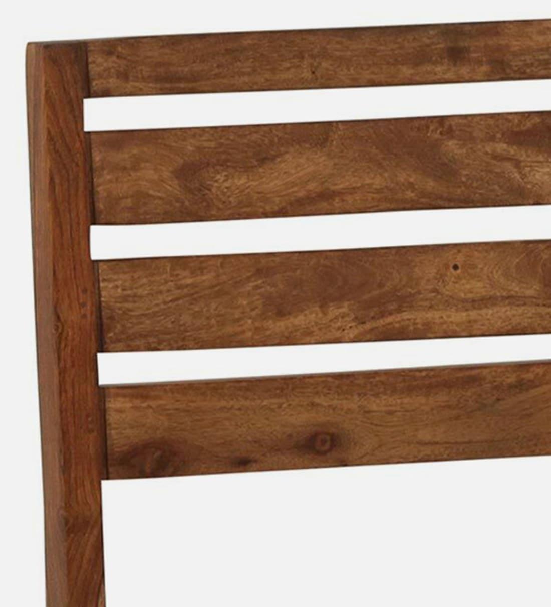 Kentan Sheesham Wood 6 Seater Dining Set In Rustic Teak With Bench, - Ouch Cart 