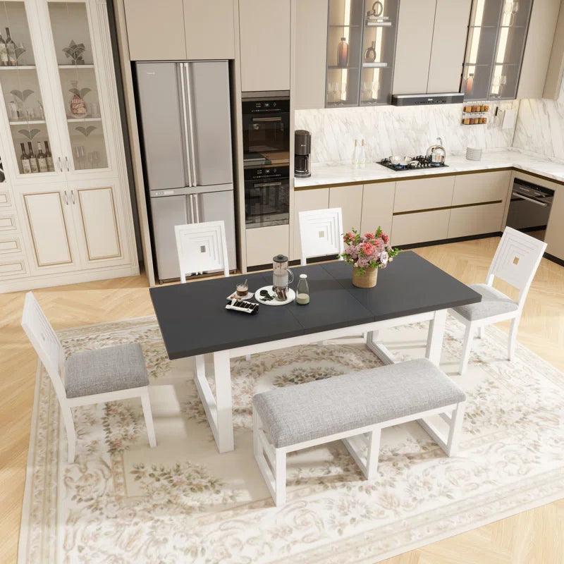 6 - Piece Extendable Enclosed Dining Set - Ouch Cart 