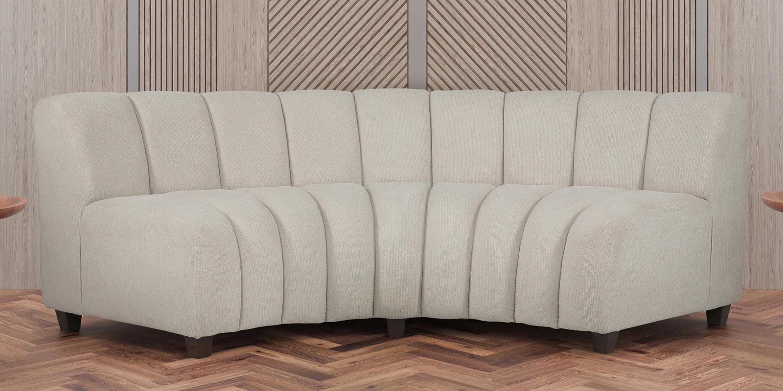 Boucle Fabric 3 Seater Curve Shaped Sofa in Off White Colour - Ouch Cart 