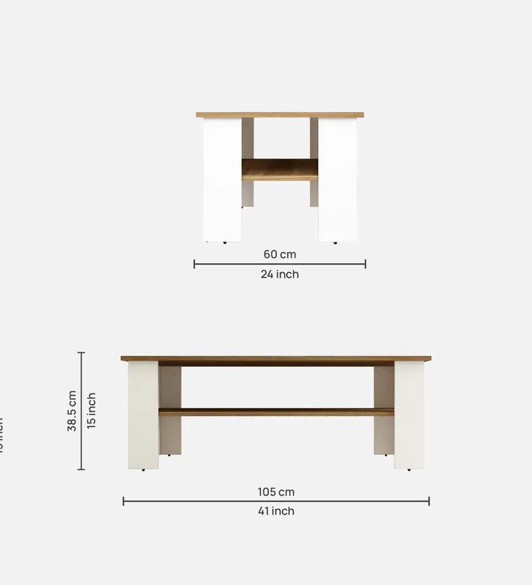 Coffee Table in Lyon Teak & White Finish - Ouch Cart 