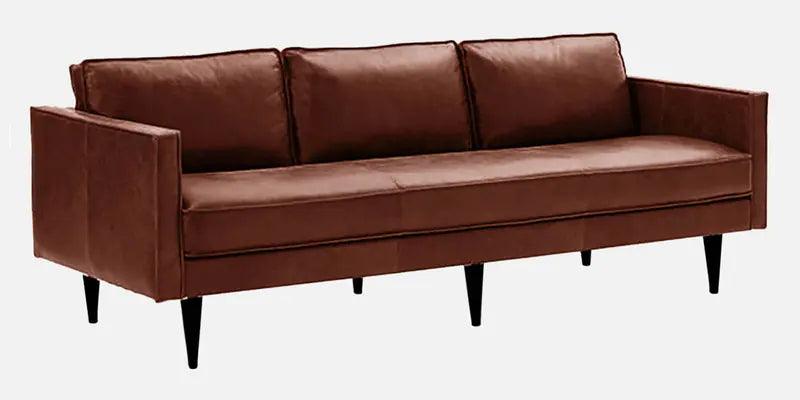 Leatherette 3 Seater Sofa in Lama Brown Colour - Ouch Cart 