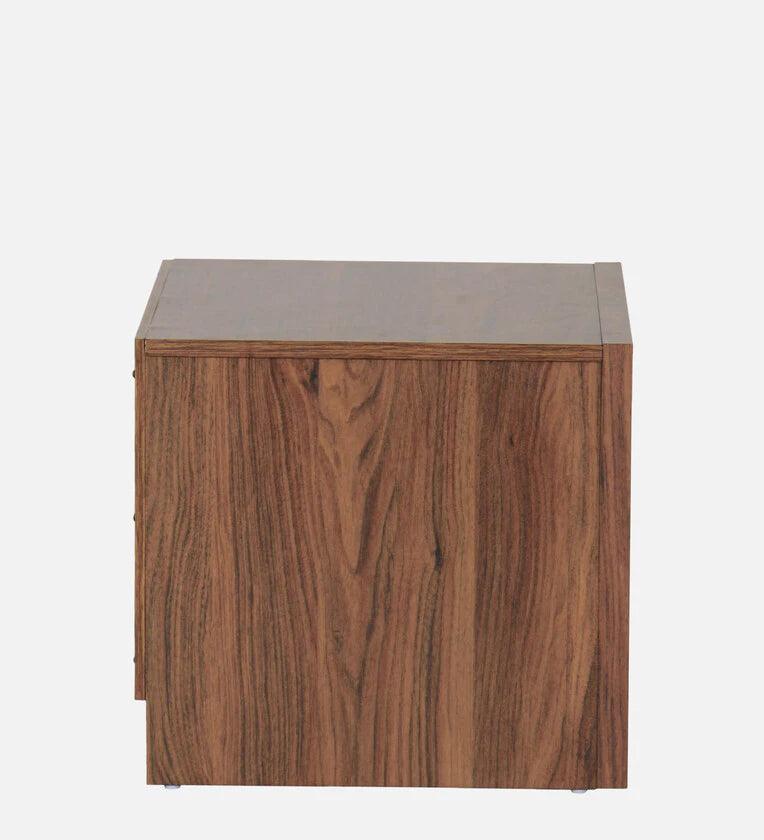 Bedside Table in Columbia Walnut Finish with Drawer - Ouch Cart 