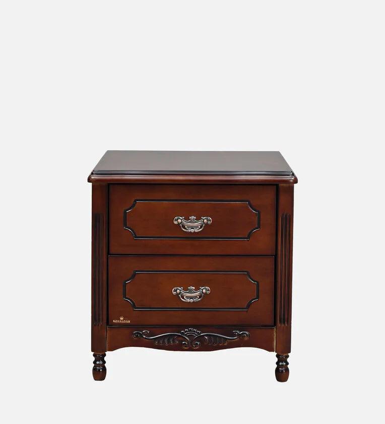 Solid Wood Bedside Table In Brown & Black Colour - Ouch Cart 