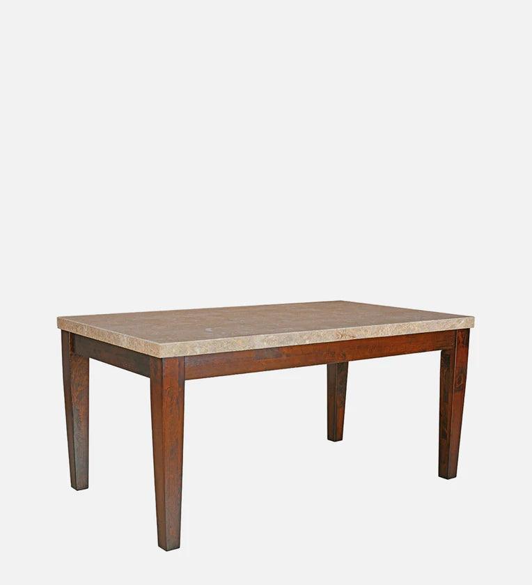 Solid Wood 6 Seater Dinning Table In Milan Walnut Finish - Ouch Cart 