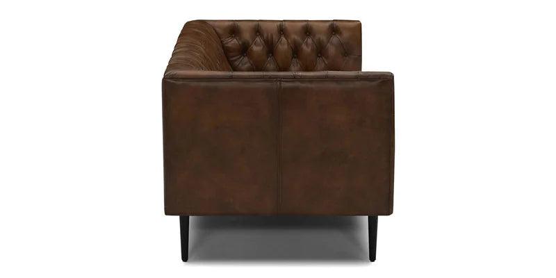 Leatherette 3 Seater Sofa In Brown Colour - Ouch Cart 