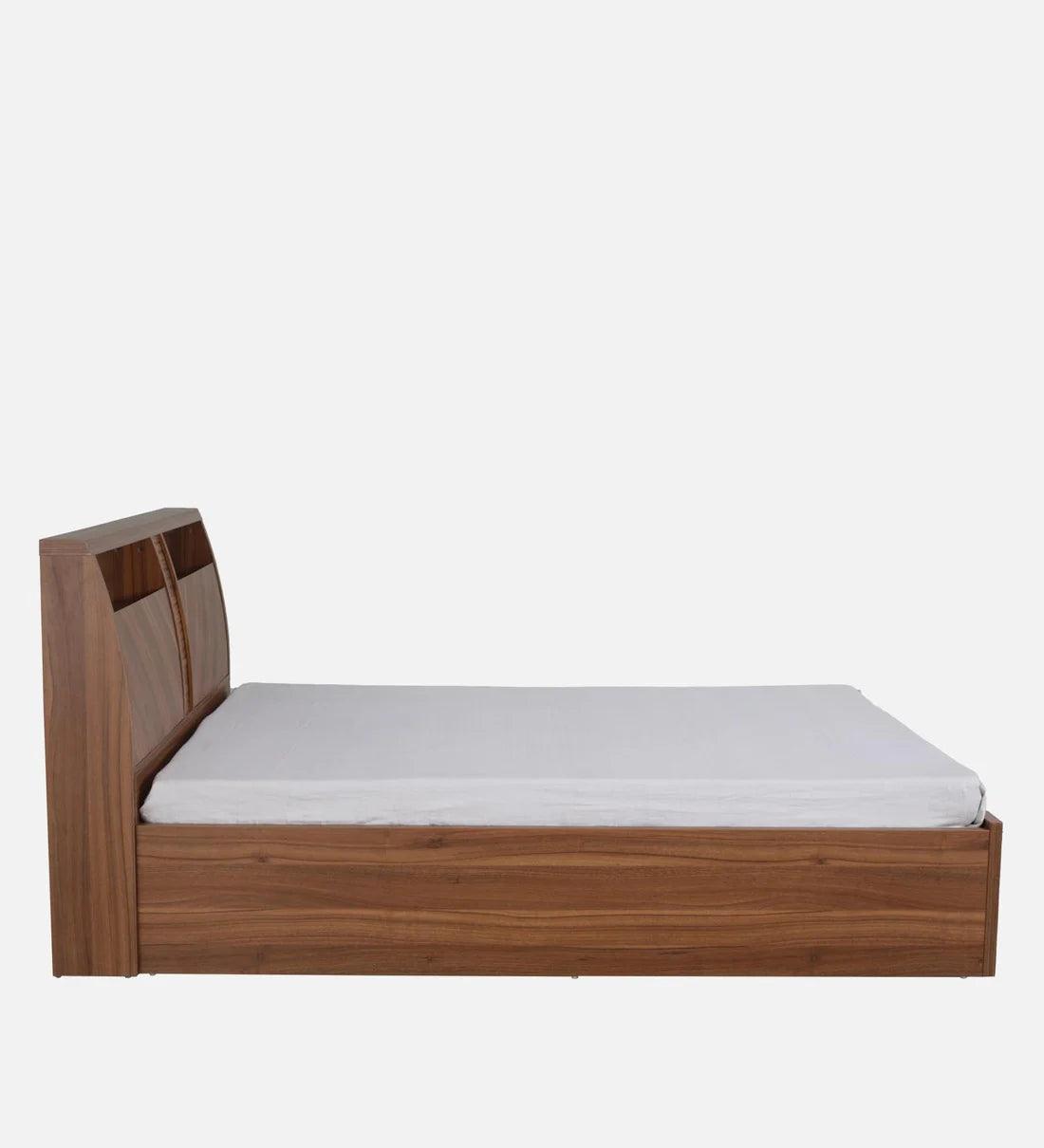 Monarch King Size Bed in Natural Wenge Finish with Hydraulic Storage - Ouch Cart 