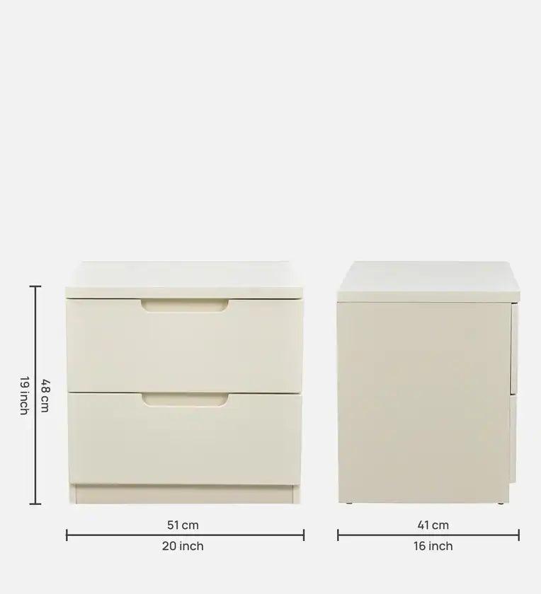 Bedside Table in White Colour - Ouch Cart 