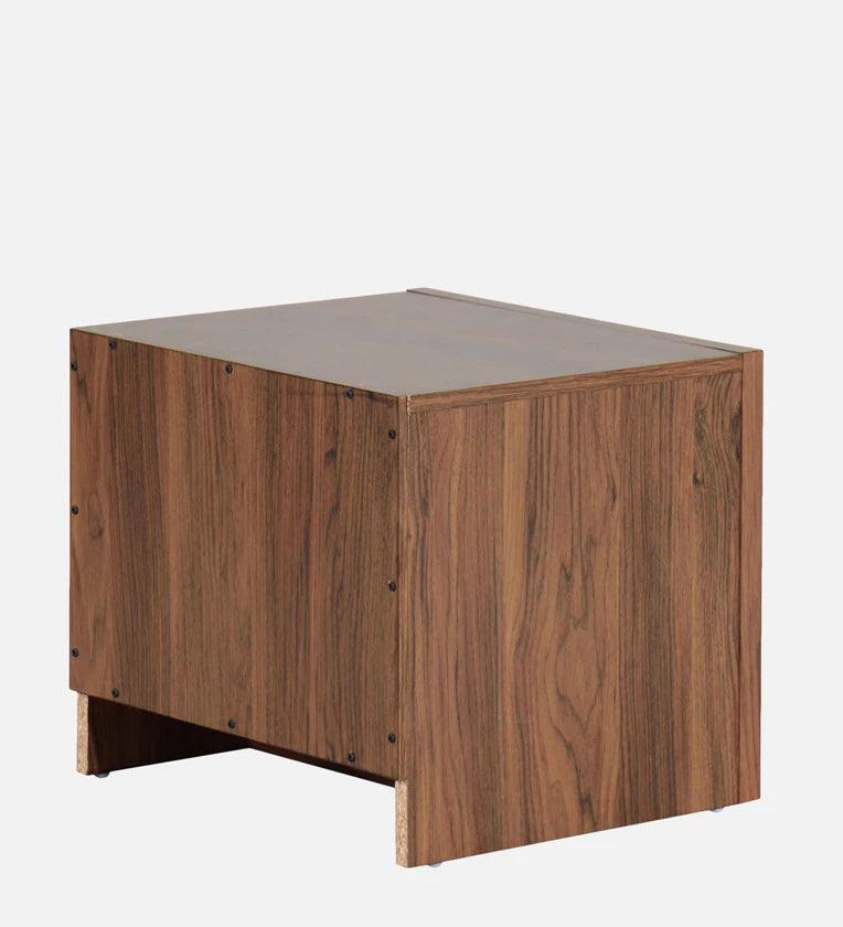 Bedside Table in Columbia Walnut Finish with Drawer - Ouch Cart 