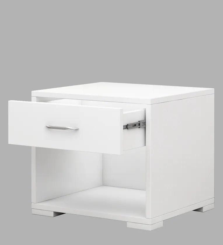 Bedside Table in Mist White Colour - Ouch Cart 