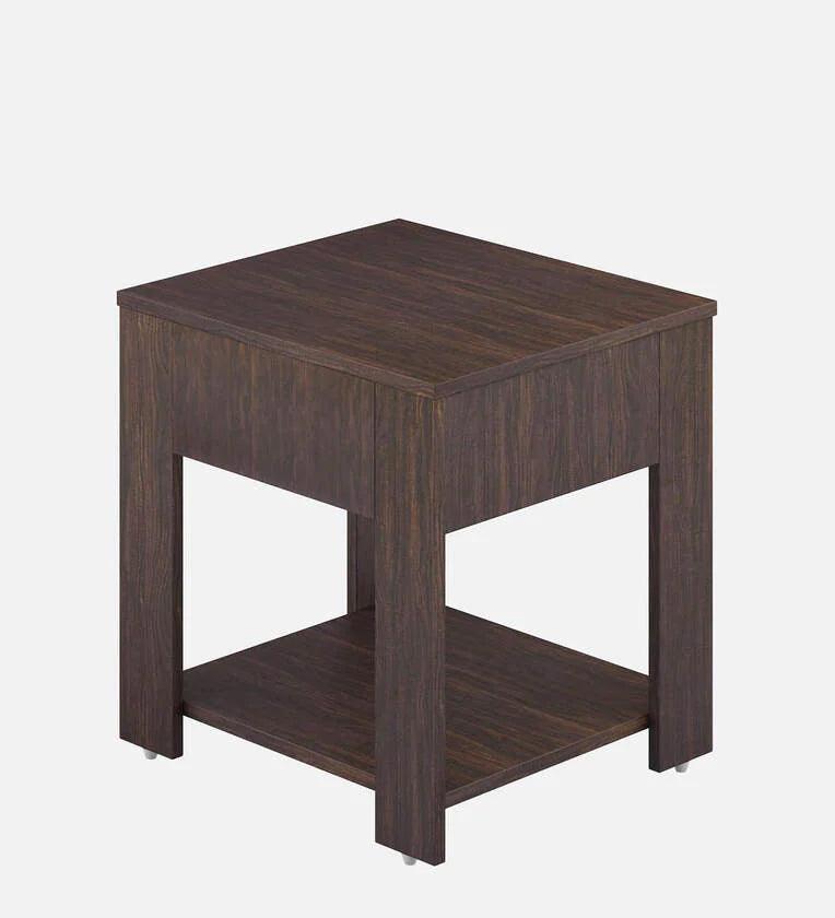 Bed Side Table with Drawer in Choco Walnut Finish - Ouch Cart 