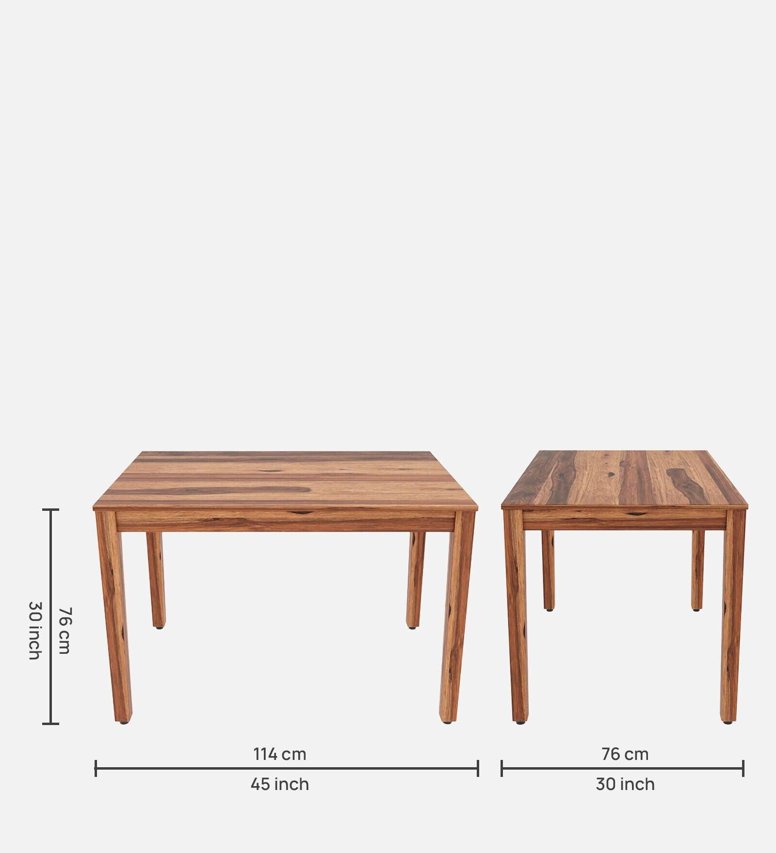 Sheesham Wood 4 Seater Dining Set In Natural Sheesham Finish - Ouch Cart 