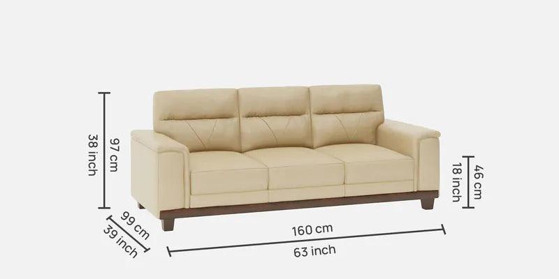 Leather 3 Seater Sofa in Beige Colour - Ouch Cart 