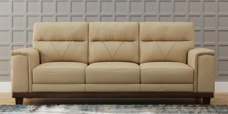 Leather 3 Seater Sofa in Beige Colour - Ouch Cart 