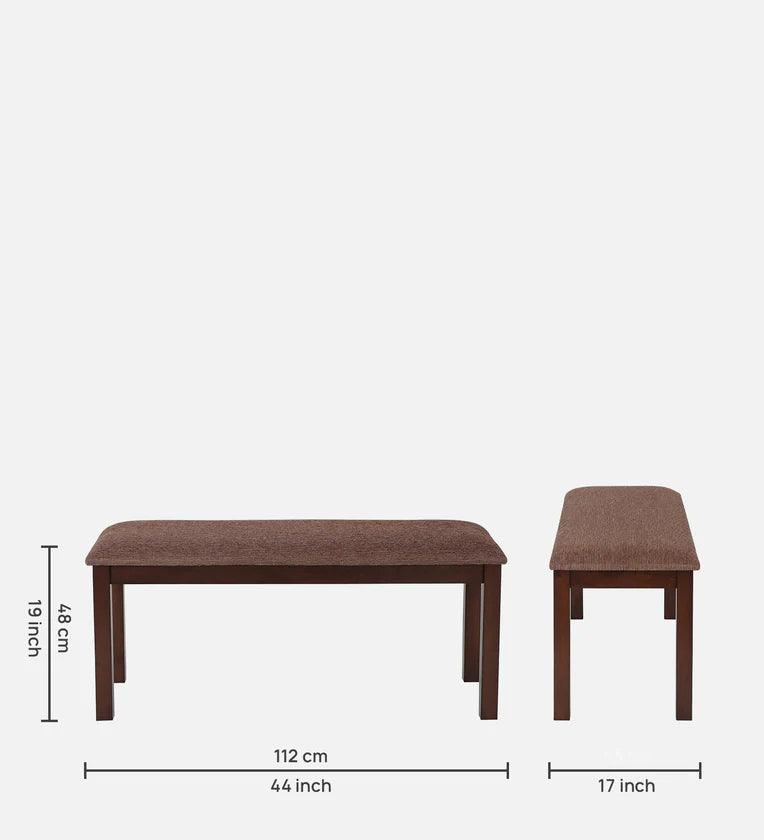 6 Seater Dining Set in Cherry Finish with Bench - Ouch Cart 