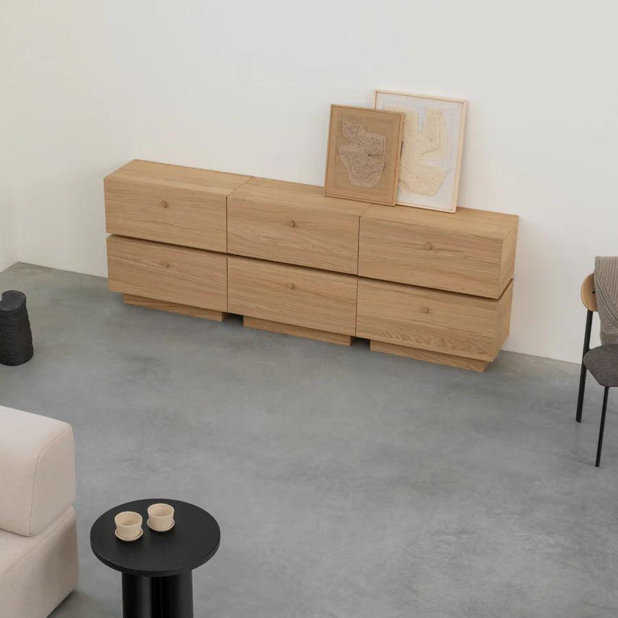 OAK WOOD LARGE TV UNIT - Ouch Cart 