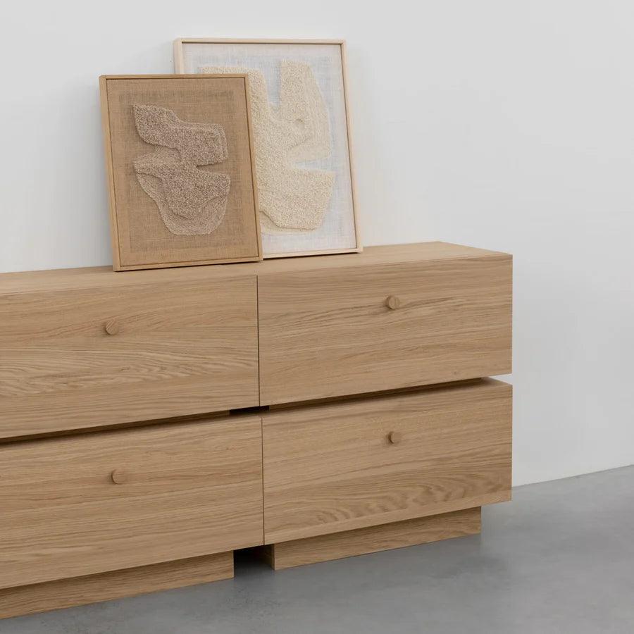 OAK WOOD LARGE TV UNIT - Ouch Cart 