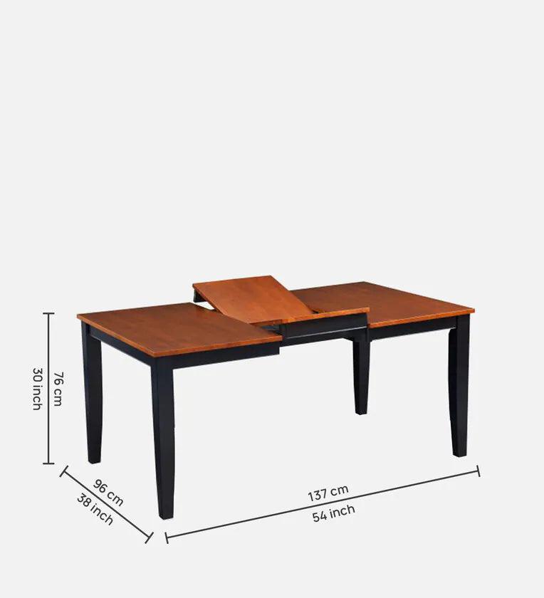 6 Seater Extendable Dining Set in Cherry & Walnut Finish - Ouch Cart 