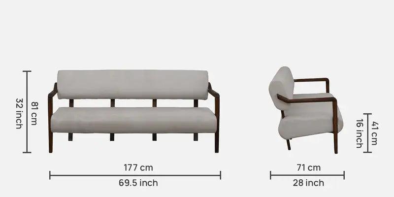 Sheesham Wood 3 Seater Sofa In Provincial Teak Finish - Ouch Cart 