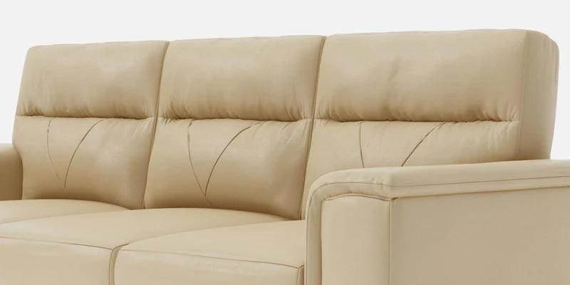 Leather 3 Seater Sofa in Beige Colour - Ouch Cart 