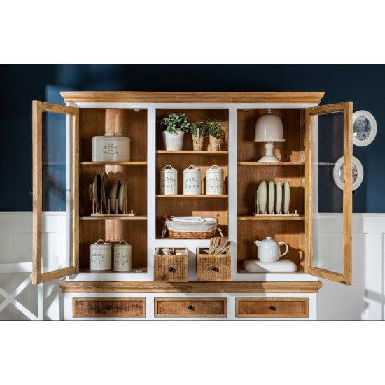 Whitewave Solid Wood Crockery Cabinet | Large Hutch Cabinet | Kitchen Storage Furniture 150x45x180 CM (Crockery Cabinet) - Ouch Cart 