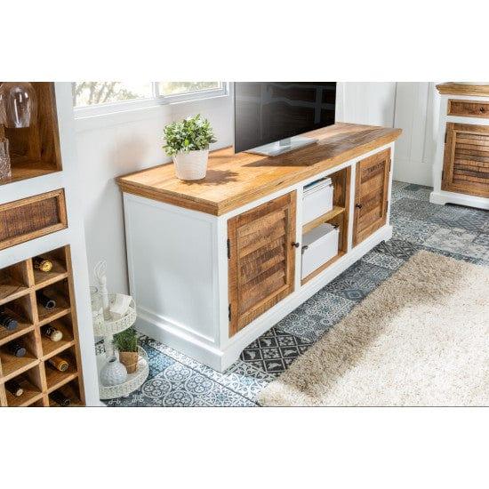 Whitewave Solid Wood Tv Cabinet Two Door Storage Unit | Entertainment Unit 160x70x45 CM (Tv Unit) - Ouch Cart 