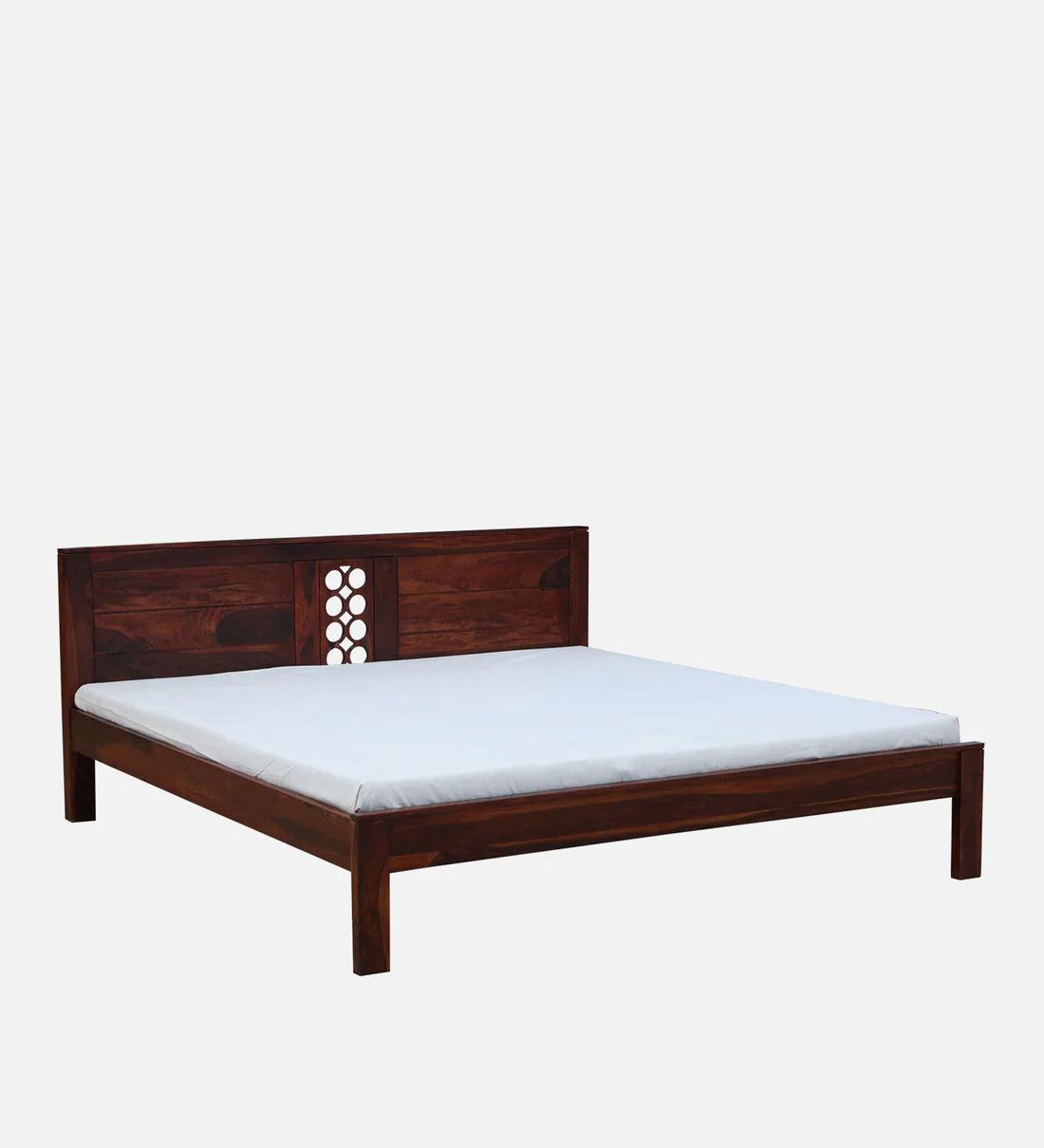 Sheesham Wood King Size Bed in Scratch Resistant Honey Oak Finish - Ouch Cart 